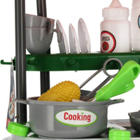 Thumbnail for Ariko Spielzeugwagen Küche 47-teilig - Kochtöpfe, Gewürze, Geschirr, Spüle und vieles mehr - praktischer Koffer mit Rollen