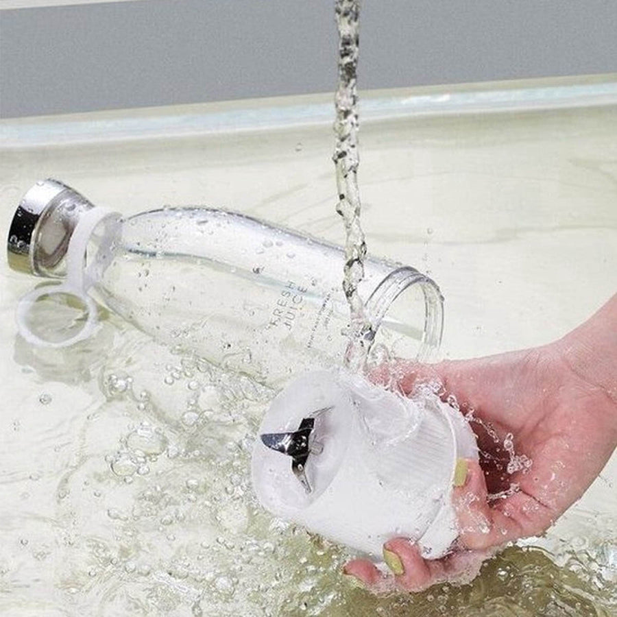 Ariko Tragbarer Mixer – Mini-Mixer für unterwegs – Smoothie-Mixer – Babynahrung – Frische Säfte – 350 ml – Magnetisches USB-Ladegerät – Weiß