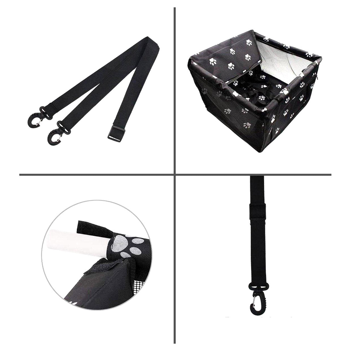 <tc>Ariko</tc> Siège auto chien/chat/chiot - siège pliable résistant à l'eau pour chien/chat - Siège animal pour la voiture - Panier pour chien - 40 x 40 x 25 cm - Y compris bol de nourriture pliable et brosse - Ceinture de sécurité - Voiture propre