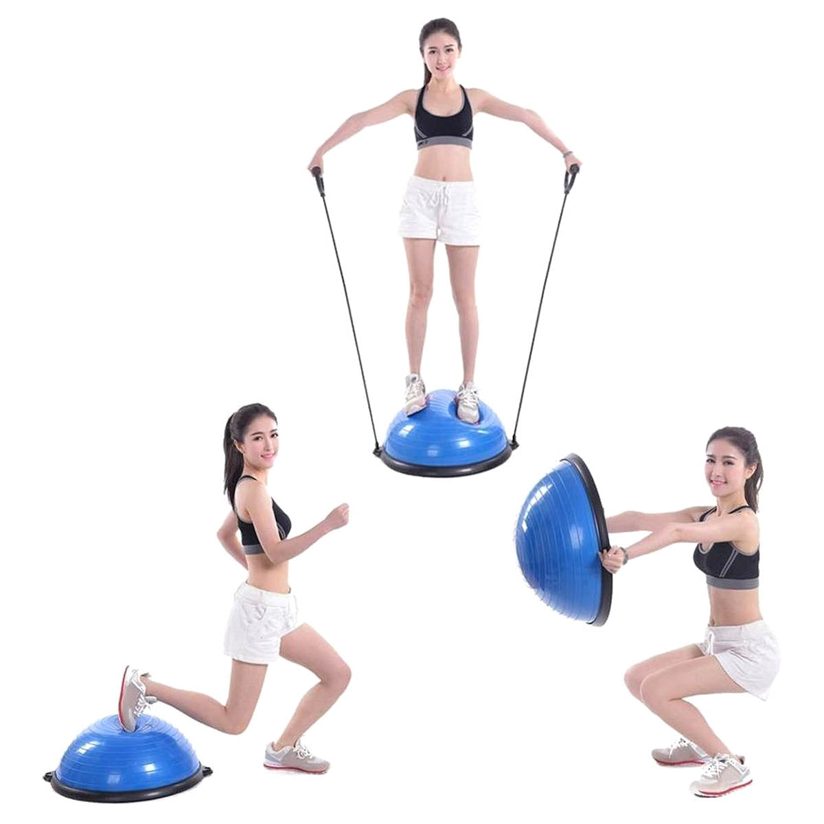 Ariko Professionelles Balance Board mit Widerstandsbändern - Balancetrainer - Balanceball - Ganzkörpertrainer - Inklusive Pumpe