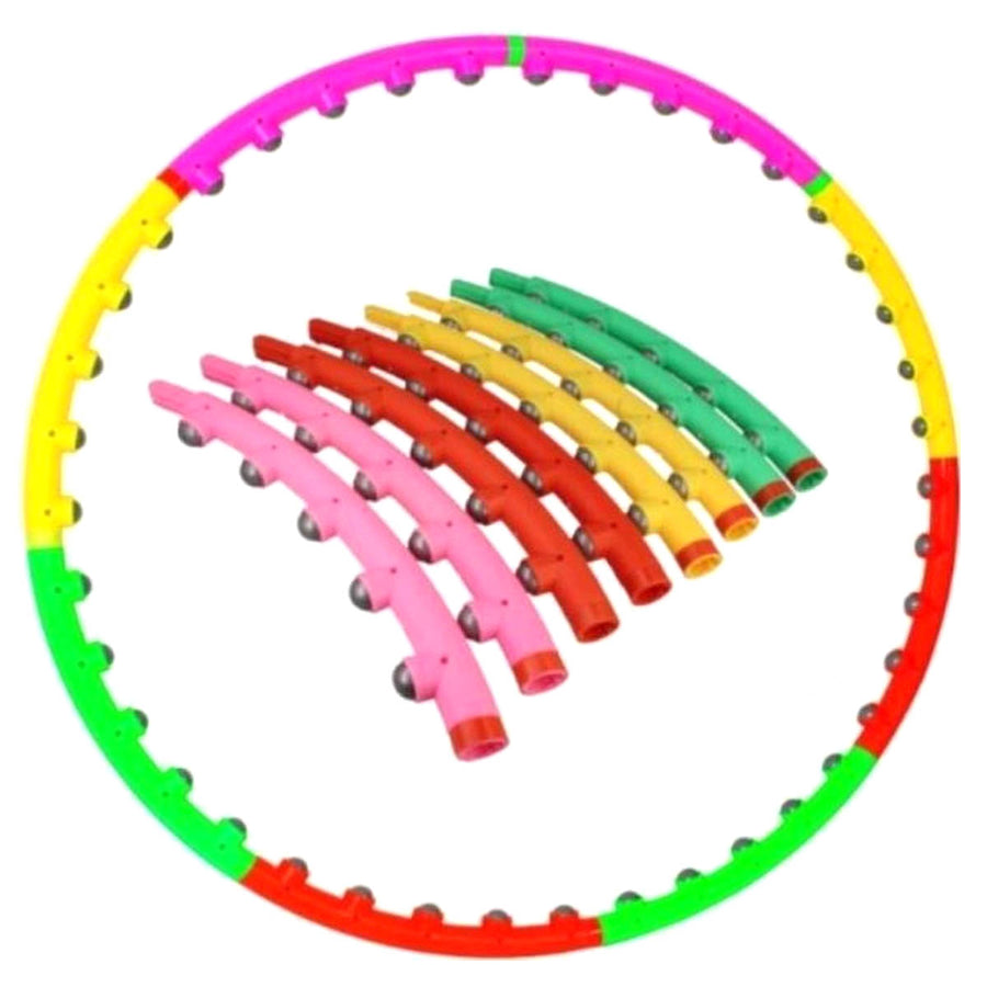 Ariko Fitness Massage Hoepel Ø 98cm | 1 kg | Met 40 Magnetische balletjes | Hoelahoep | Sport Hula Hoop | Verzwaarde hoepel | Sport hoepel | Vetverbranding | Fitness | Regenboog