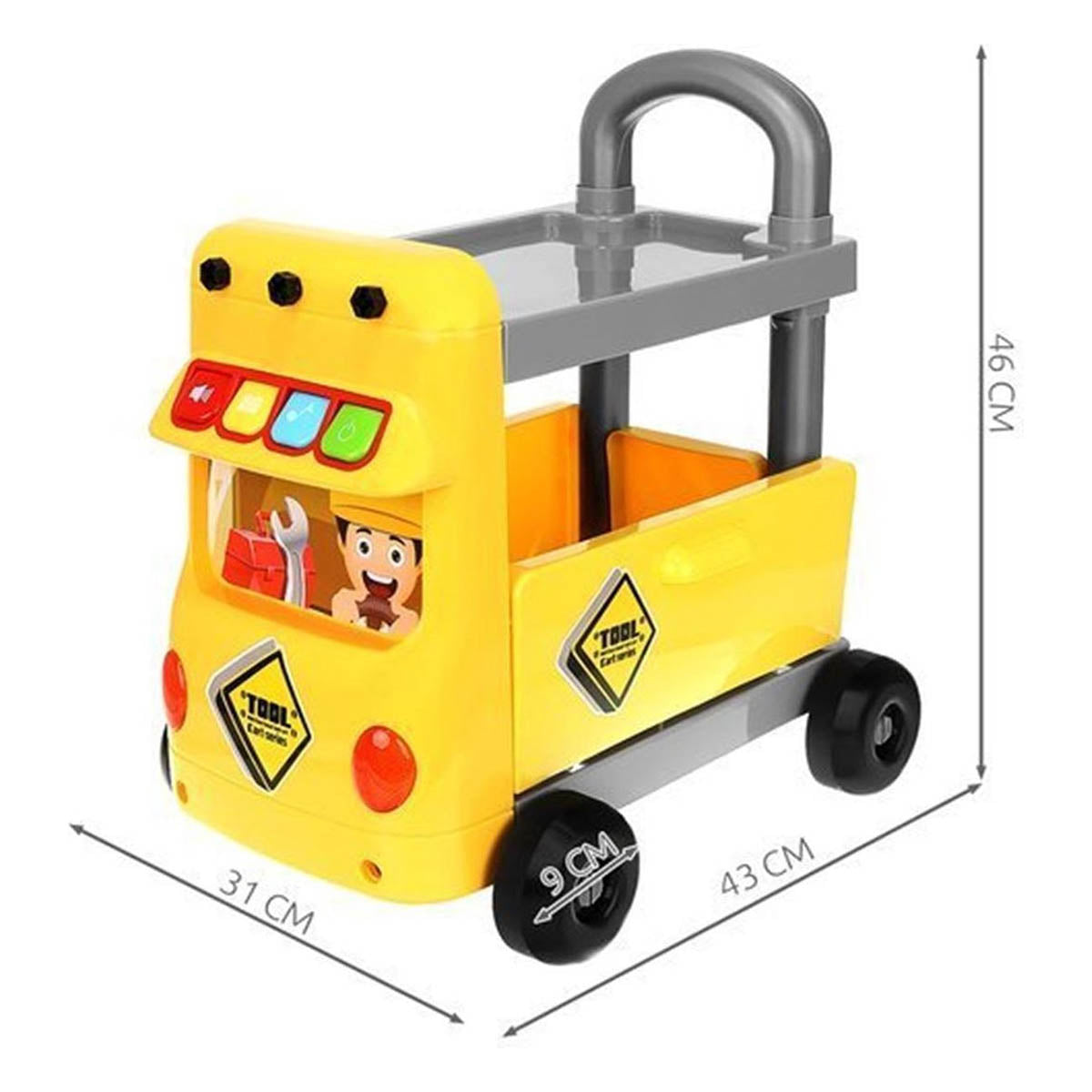 Ariko Wanderlong XXL Tool Cart werkbank trolley met gereedschap | 38 onderdelen | met muziek en geluid | Gereedschapset | Gereedschap | Gereedschap speelgoed | inclusief Philips batterijen