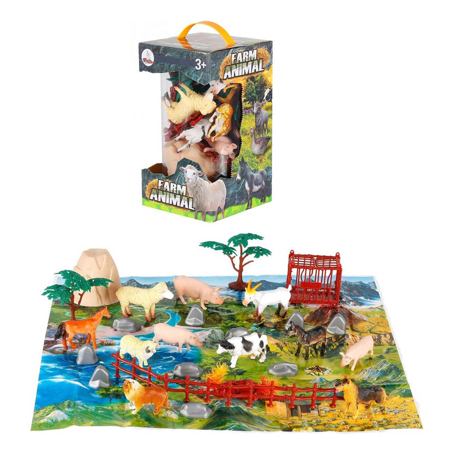 Ariko boerderijdieren Speelset - Geweldig voor kinderen - 30 Delig - Inclusief speelkleed