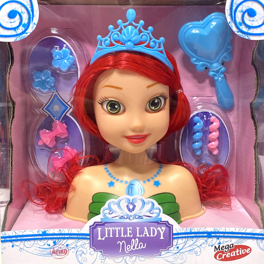 <tc>Ariko</tc> Frisierkopf - Frisierkopf - Rotes Haar - 11 Teile - mit Krone und Spiegel