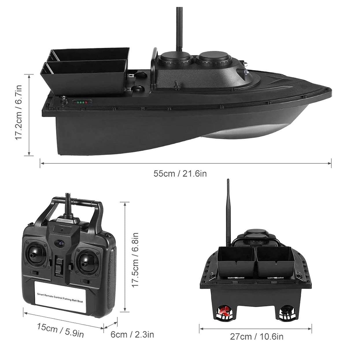 Fishop | Vissers voer boot | bestuurbare boot | Voerboot | Tot 500M | Met afstandsbediening - Ariko