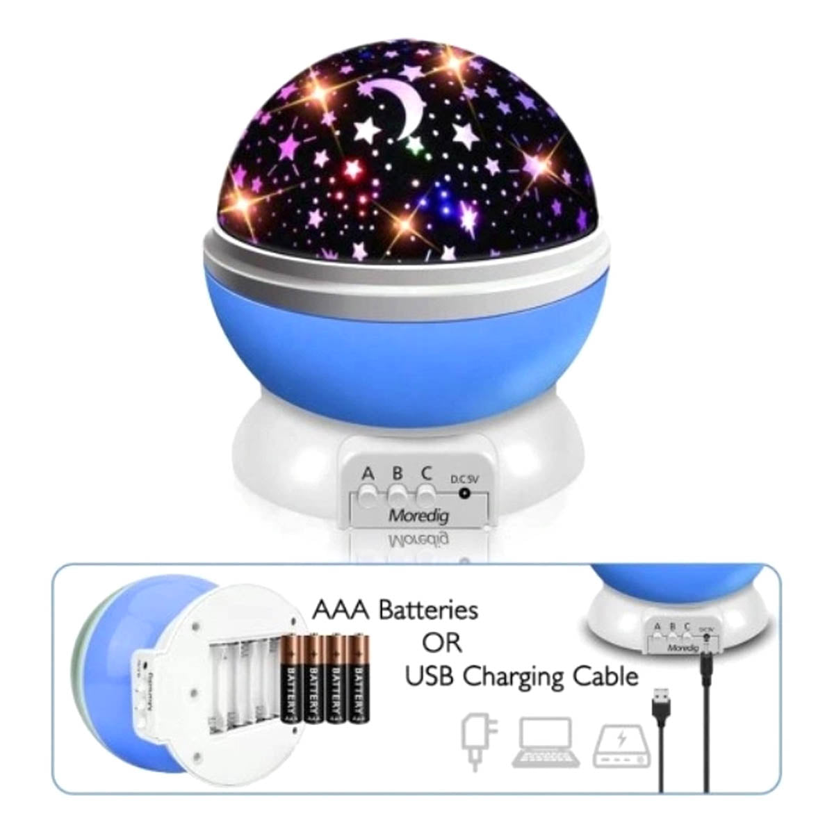 <tc>Ariko</tc> Rotating Star Projector Starry Sky - Night Light Baby/Child - Projection Lamp - Children's Room - Night Light - Blue