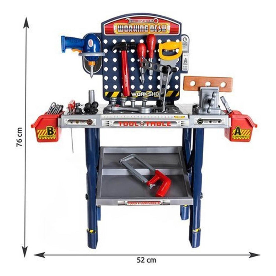 Ariko SFL XXL Werkbank met gereedschap | 55 delig | Speelgoed gereedschap | Gereedschapset | Elektrische boormachine | Inclusief Philips batterijen