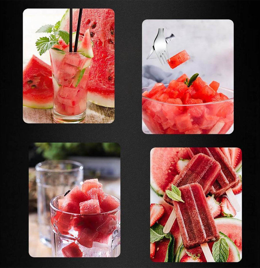 Ariko RVS Watermeloen Snijder en Vork | Meloensnijder | Meloen bestek | Dessert vork | Watermeloen | Meloen snijden | RVS