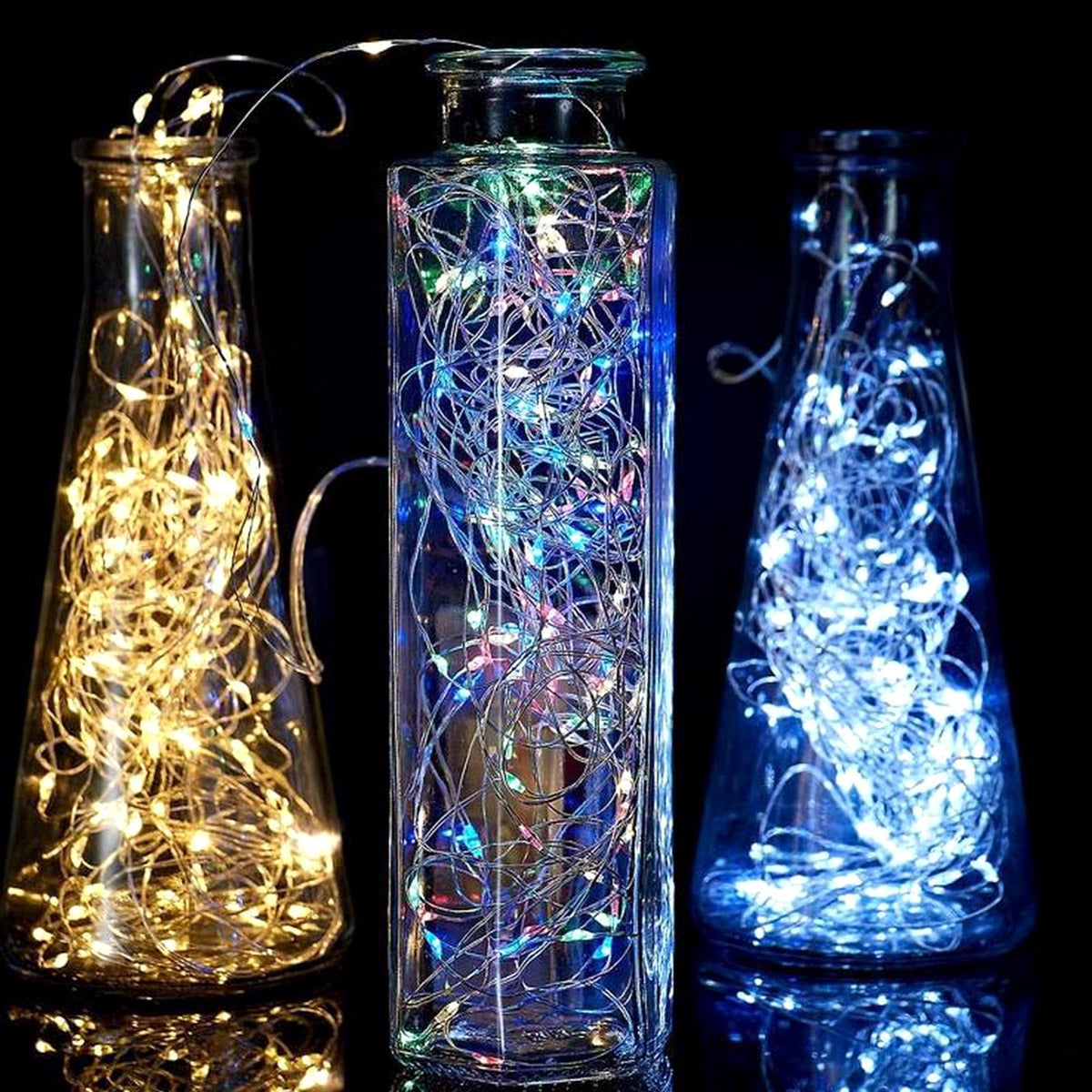 Ariko 50 led 5 meter RGB kleuren kerstverlichting op batterijen en afstandsbediening, inclusief 3 stuks Philips batterijen