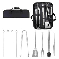 Thumbnail for <tc>Ariko</tc> barbecue utensils and tongs set - 9-piece - BBQ - Tongs and skewers set - with storage bag