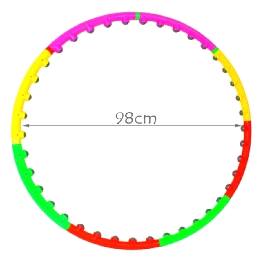 Ariko Fitness Massage Hoepel Ø 98cm | 1 kg | Met 40 Magnetische balletjes | Hoelahoep | Sport Hula Hoop | Verzwaarde hoepel | Sport hoepel | Vetverbranding | Fitness | Regenboog