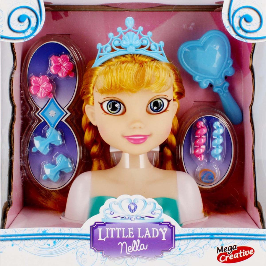 <tc>Ariko</tc> Frisierkopf - Orangefarbenes Haar - 11 Teile - mit Krone und Spiegel