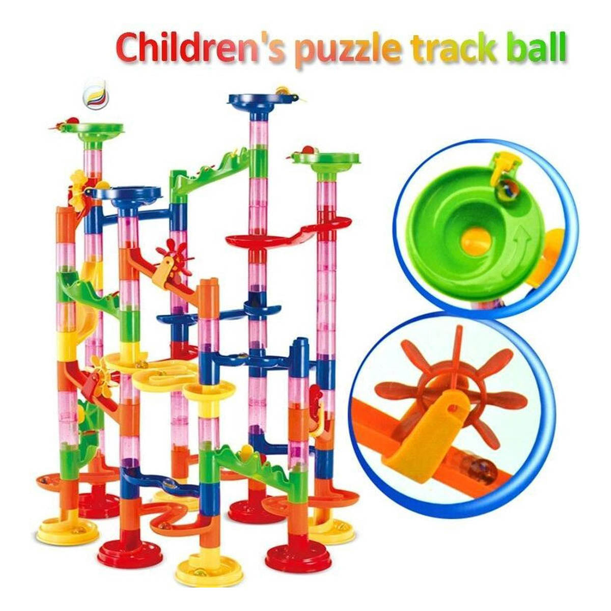 Ariko XXL Knikkerbaan | 105 delig | incl 30 Knikkers | 12 Verschillende elementen | Puzzel | Achtbaan | Marble Racebaan | Spiraal