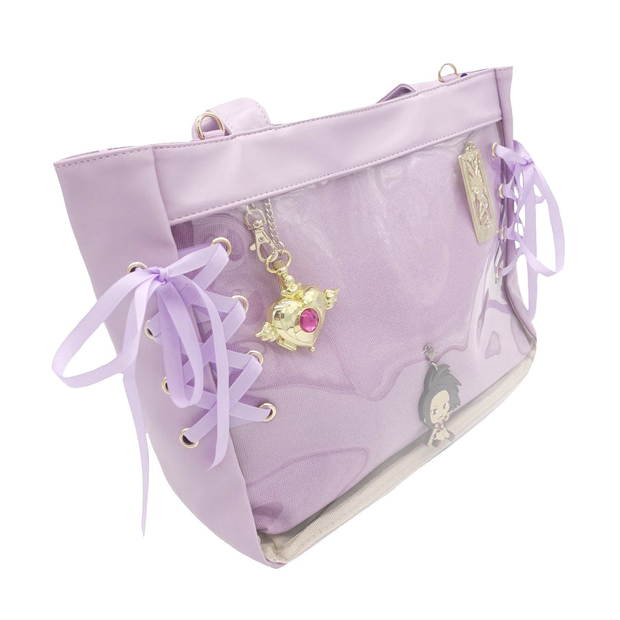 <tc>Ariko</tc> Itabag Handtasche - Künstlerische Tasche Japan - Transparentes Fach für Schlüsselanhänger - Pins - Lila