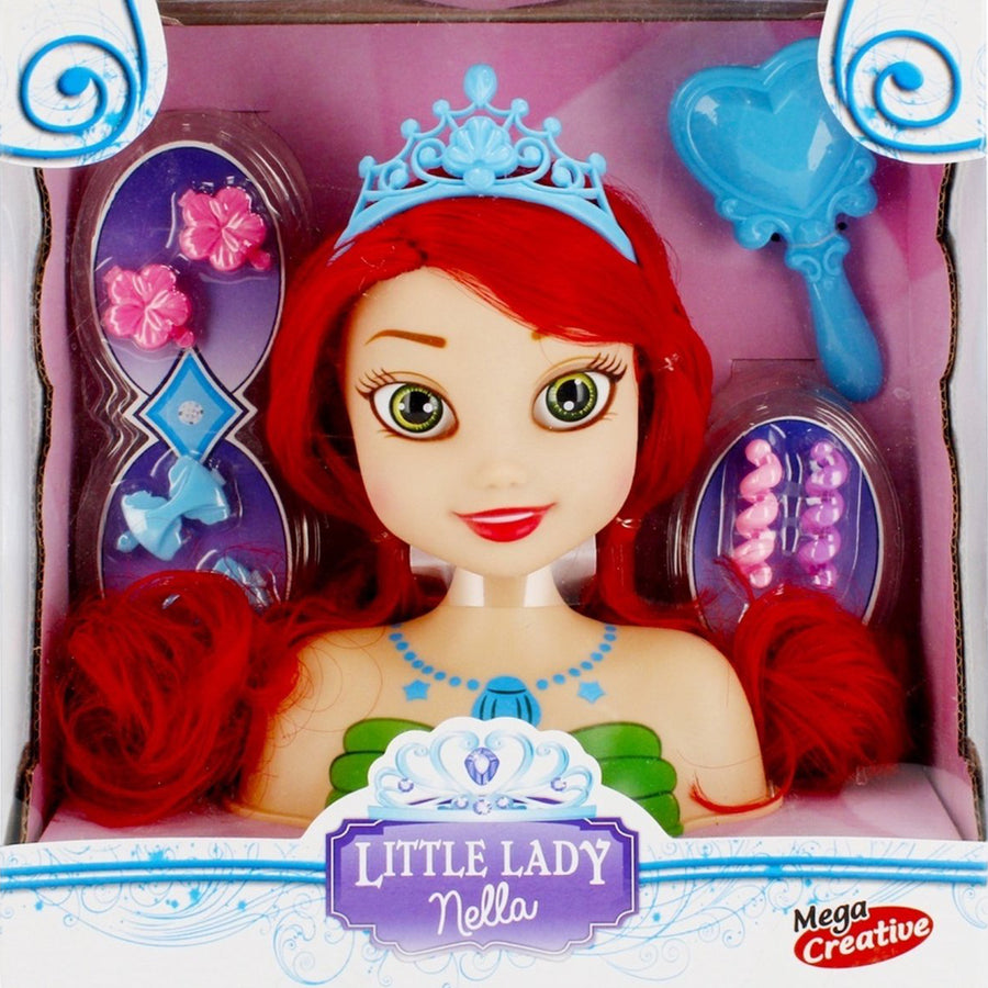 <tc>Ariko</tc> Frisierkopf - Frisierkopf - Rotes Haar - 11 Teile - mit Krone und Spiegel