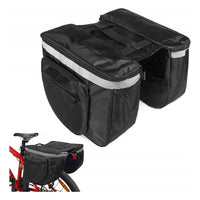 Thumbnail for Luxury Double Luggage Carrier Bag - Bicycle Bag - Large Double Detachable Luggage Carrier Pannier - Trunkbag - Waterproof - Bikepacking Bag Holder - Trunkbag With 4 Compartments - 28 Liter Storage Space - Black