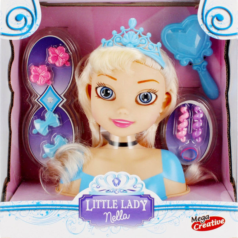 <tc>Ariko</tc> Tête à coiffer - Cheveux blonds - 11 parties - avec couronne et miroir