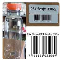 Thumbnail for 25x Flesje PET helder 330cc met oranje dop - drinken jus sinas cola sappen dranken
