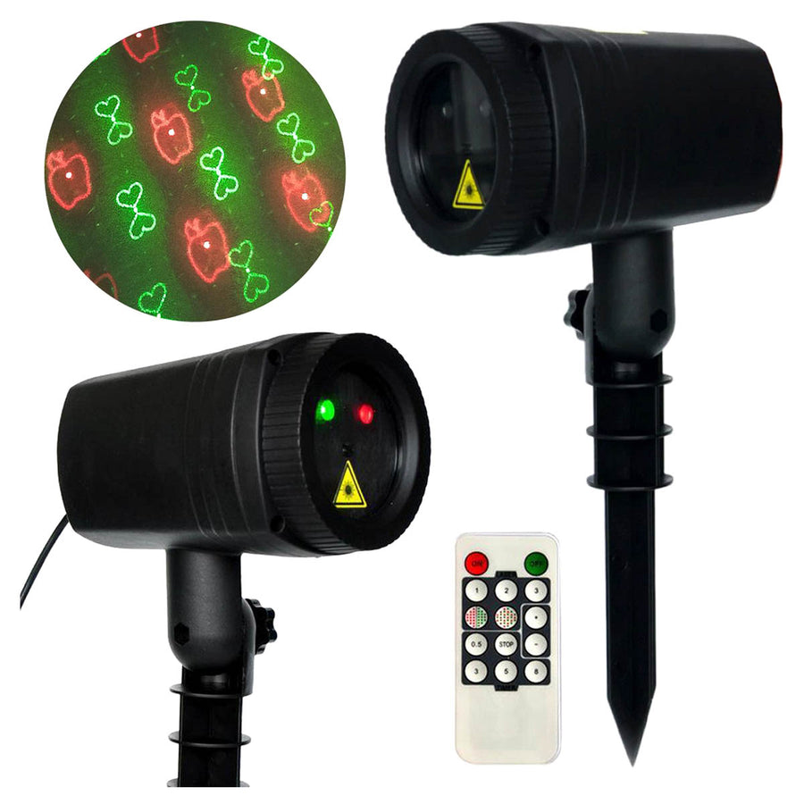 Ariko Laser-Gartenbeleuchtung - Bewegte Beleuchtung - Lasershow - Stimmungslicht - Weihnachtsbeleuchtung - Gartenbeleuchtung - Wasserdicht - Rot und Grün