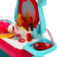 Thumbnail for Ariko Spielzeugkoffer Kosmetiksalon 31 Teile - Föhn, Spiegel, Schminke, Parfüm und vieles mehr - praktischer Koffer zum Mitnehmen