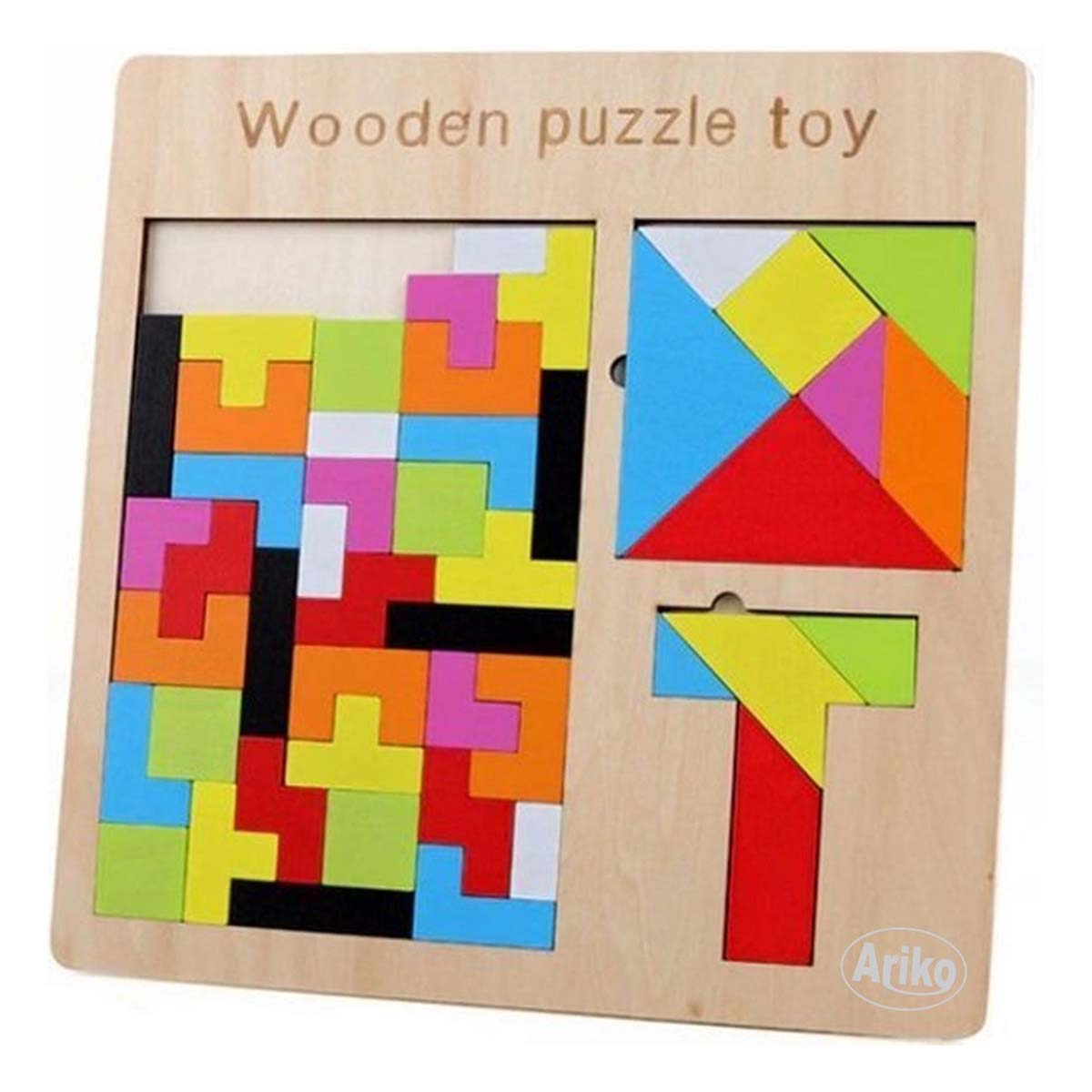 Ariko XL Puzzel | Tangram puzzel | Russian block puzzel | Houten puzzel | Tetris | Kinderpuzzel | Tetris puzzel | Houten speelgoed | 3 in 1