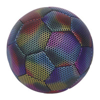 Thumbnail for Ariko Ballon de football en cuir lumineux | Réfléchissant | Holographique | Brille dans le noir | Unisexe | Taille 5 | Avec pompe, aiguille et sac de rangement pratique