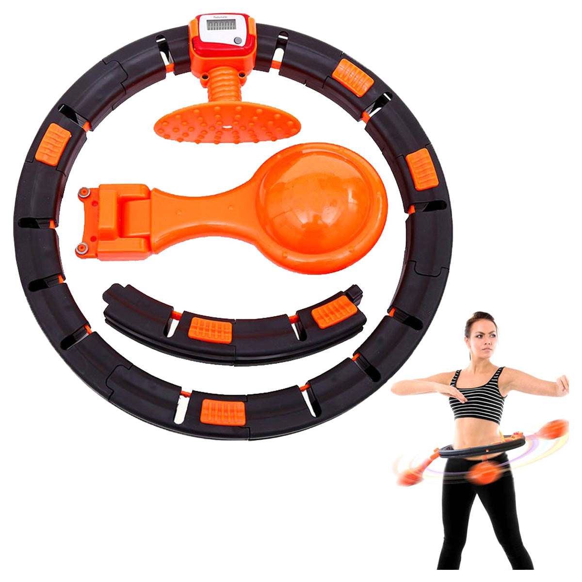 Ariko Hoelahoepwiel met Led-teller - Opvouwbaar - Fitness Hoelahoep - Hula Hoop - Hoelahoep met gewicht