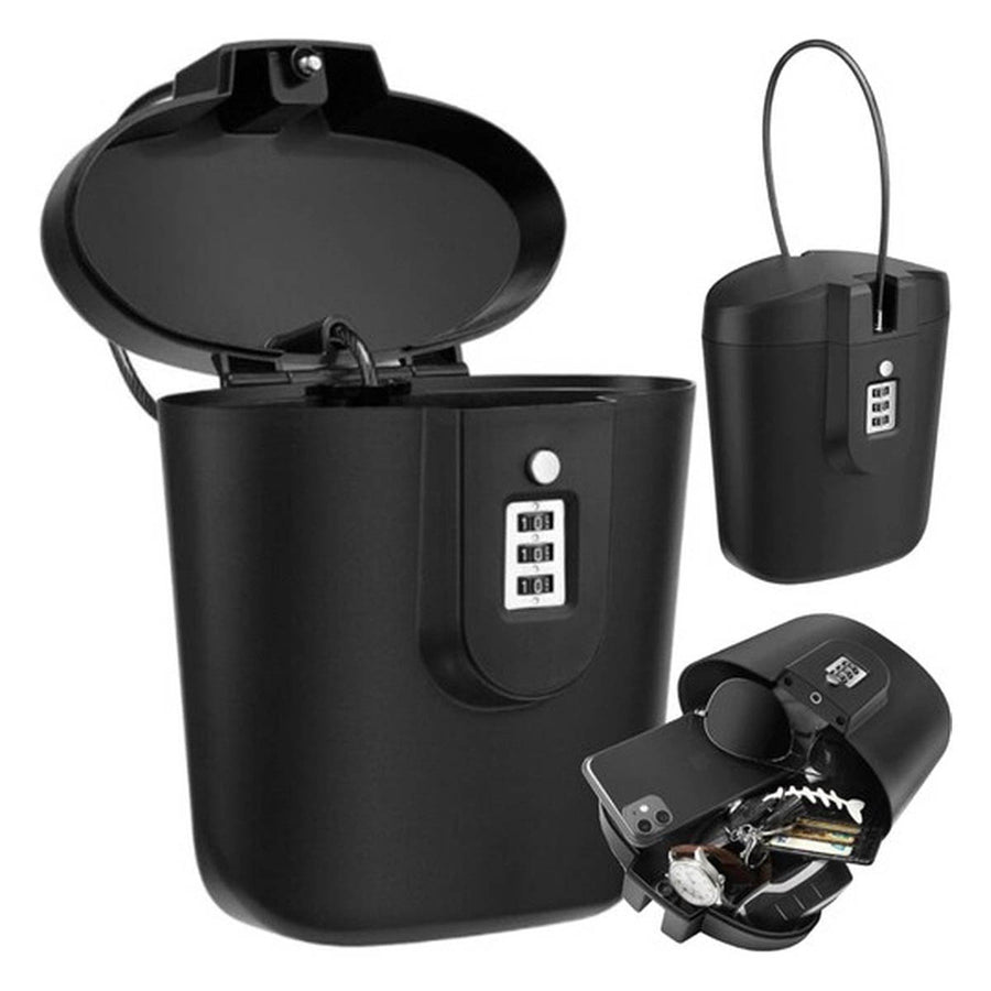 <tc>Ariko</tc> Portable safe - Beach safe - 3 digit Code lock - Portable safe - Safe with combination lock - Car safe - Travel safe - Black