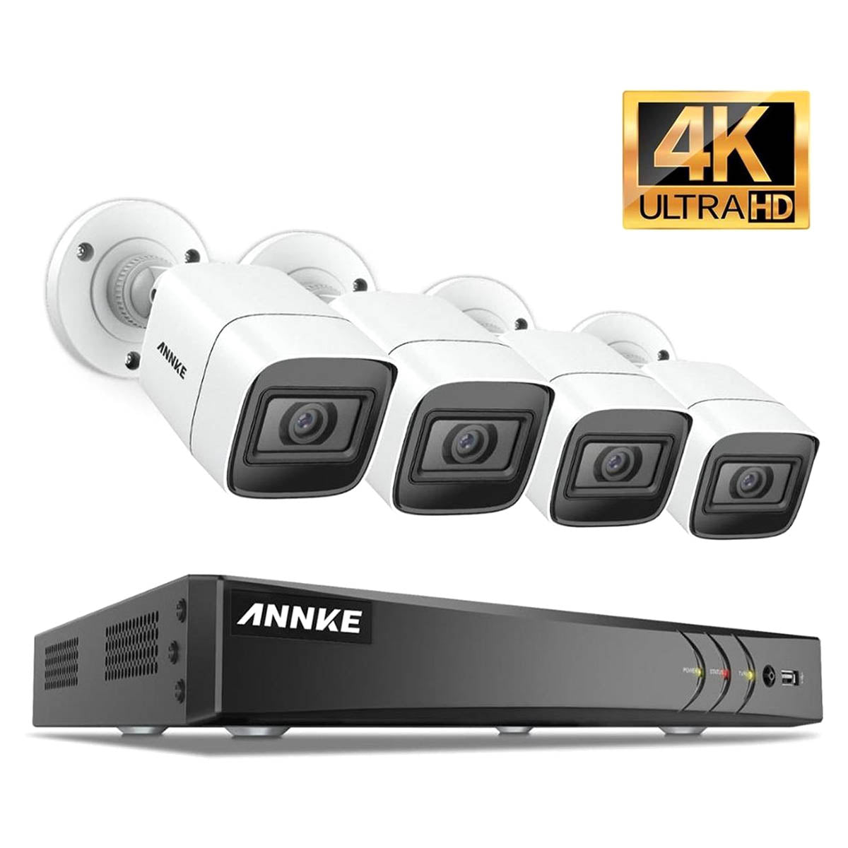 Ensemble de caméras de sécurité Annke avec 4 caméras (4K - 8MP) et disque dur de 1 To - plug and play - Helpdesk néerlandais
