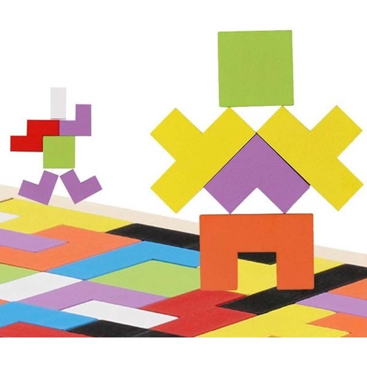 Ariko XL Puzzel | Tangram puzzel | Russian block puzzel | Houten puzzel | Tetris | Kinderpuzzel | Tetris puzzel | Houten speelgoed | 3 in 1