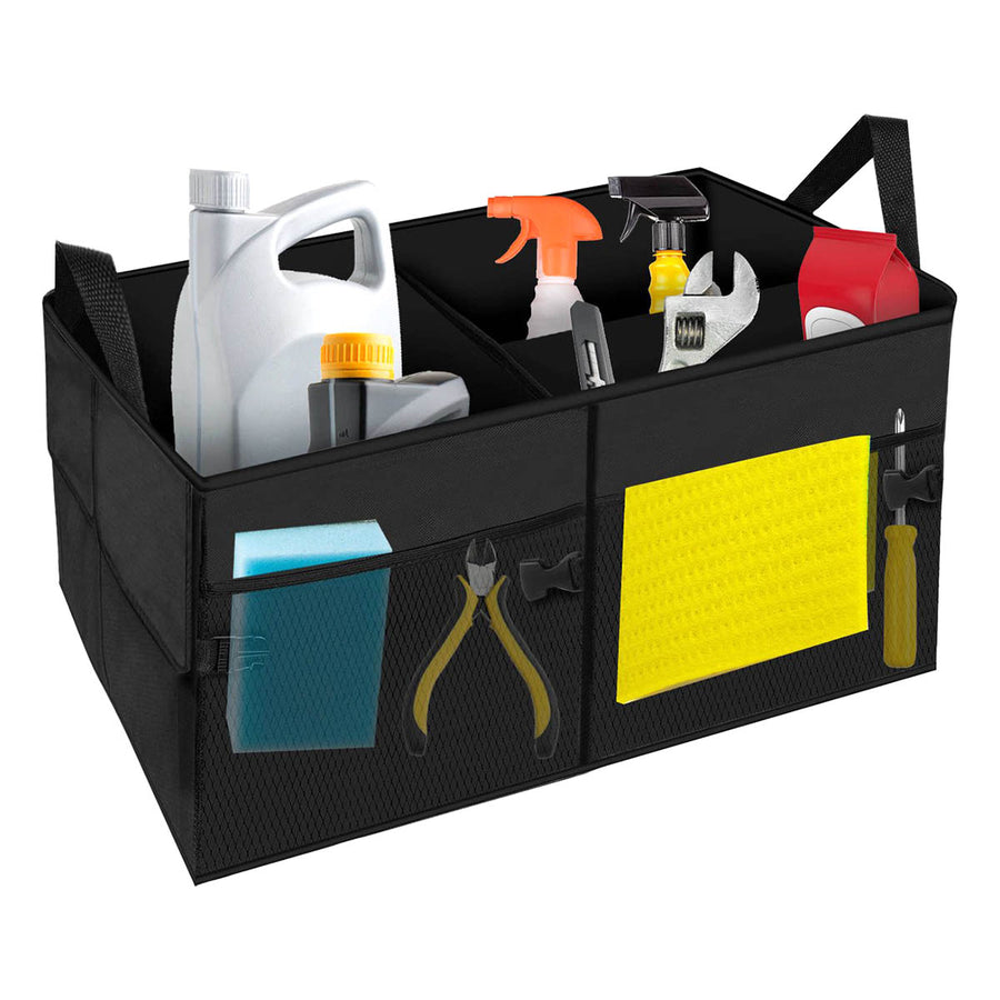 Kofferbak Organizer Auto - 3 Sorteervakken - Kofferbak-Tas - Opvouwbare Opbergtas - Zwart - Ariko