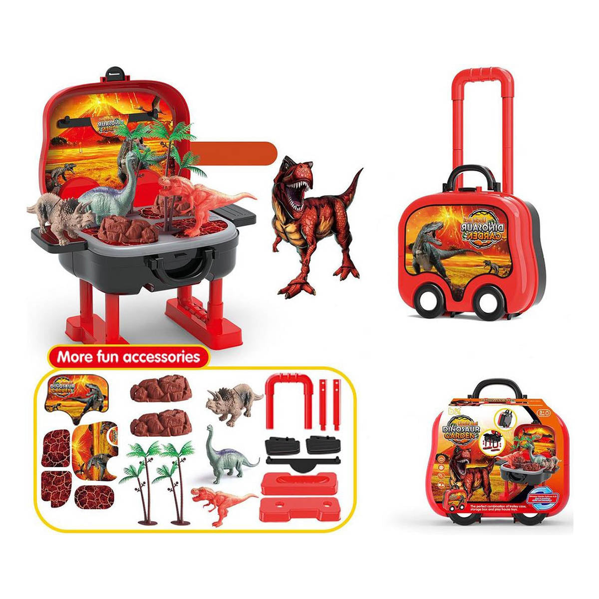 <tc>Ariko</tc>  Dinosaurier-Spielzeugkoffer | Spielzeug zum Mitnehmen Dinosaurier | Spielzeug Jungen 3 Jahre | Dinosaurier-Spielzeug