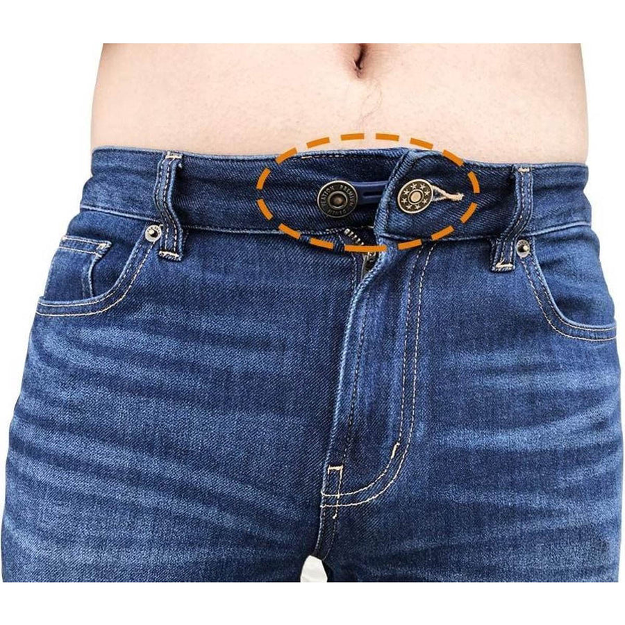 Spijkerbroek verlengknoop- 1 x 5 cm & 1 en 2 cm - knoopverlenger - verstelknoop - spijkerbroek te strak - Wonderknopen - Zwangerschap Broekverbreder - Knoopsgat verlengers - Ariko