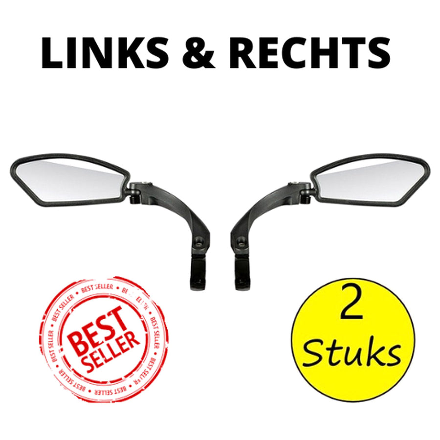 2 stuks - Fietsspiegel - E-bike - Verstelbaar Links en Recht - Ebike - Set van 2 - Zwart