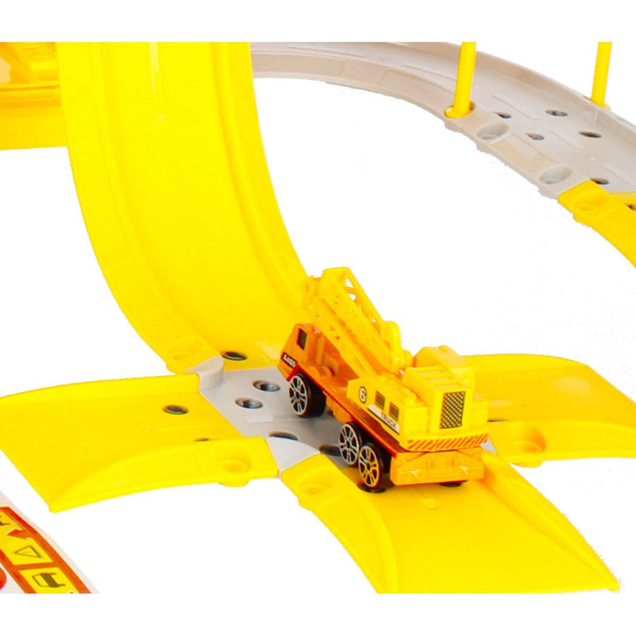 Ariko Parkeergarage Contructiewagen - Bouwplaats - Met graafmachine, bakwagen, helikopter, kraan en tankstation - 1:64 -