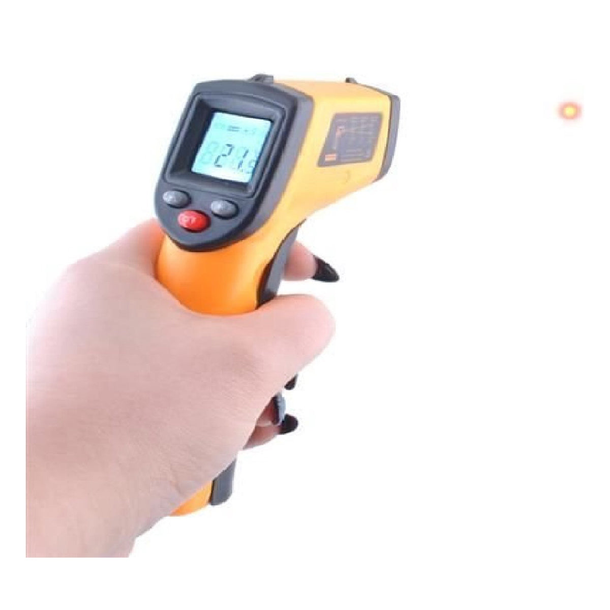 Ariko Infrarood Laser Thermometer - Oppervlakte thermometer - Contactloos - Laser pointer - Blacklight LCD Scherm - Incl Batterijen - Oranje - tot 380º