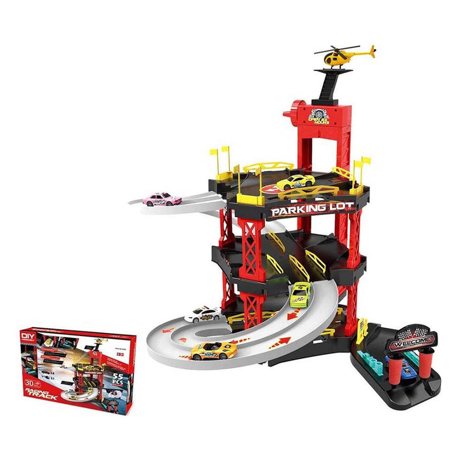 Speelgoedparkeerplaats - lift en helikopterbaan - 55 delig - Ariko