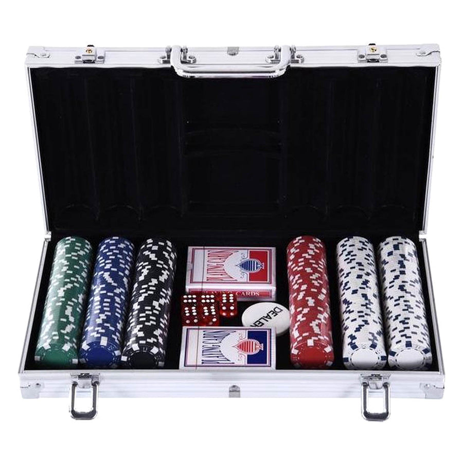 Deluxe Pokerset In Aluminium Koffer - Omaha / Texas Hold Em Pro Poker Set Met 300 Chips & Poker Kaarten Playing Cards - Pokerkoffer - Ariko