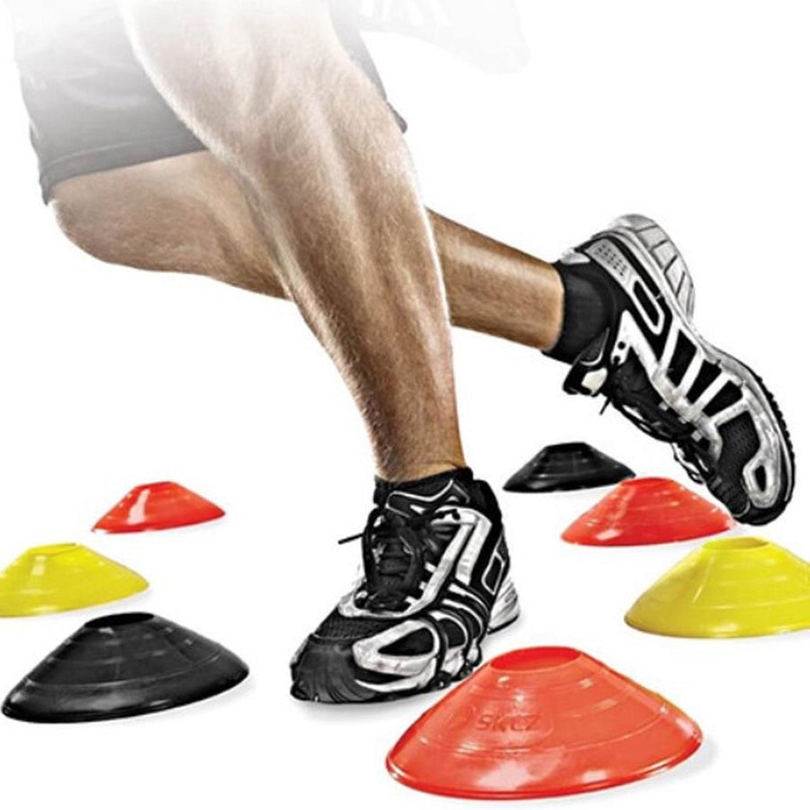 Ariko Professionele Pionnenset met houder 20/24cm / 50 stuks - Trainingset - Voetbal hoedjes - Markeerschijven - Diverse Kleuren - Agility discs