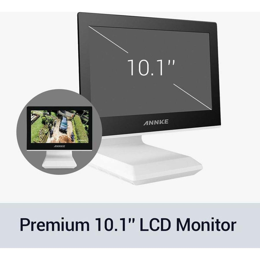 Ariko Annke Draadloos 3MP Camerabeveiligingssysteem 10 inch Monitor 2TB HD/live internet - 4 Draadloze Camera's - Plug and play