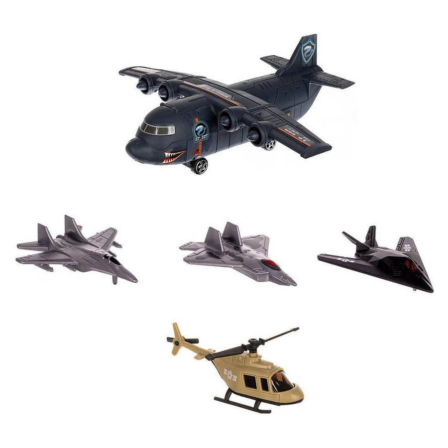 Ariko Luxe Special forces vliegveld | Militaire vliegbasis | Luchthaven Speelgoed set | met speelgoedkleed | Parking | Garage | Tankstation | 3 vliegtuigen | 1 helikopter | 1 legertank | 3 voertuigen