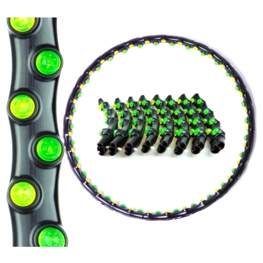 Ariko Fitness Massage Hoelahoep Ø 98cm | met 64 Magnetische balletjes | Waist Trainer | Sport Hula Hoop | Sport hoepel | Vetverbranding | Gymnastiek | Fitness | Groen-geel