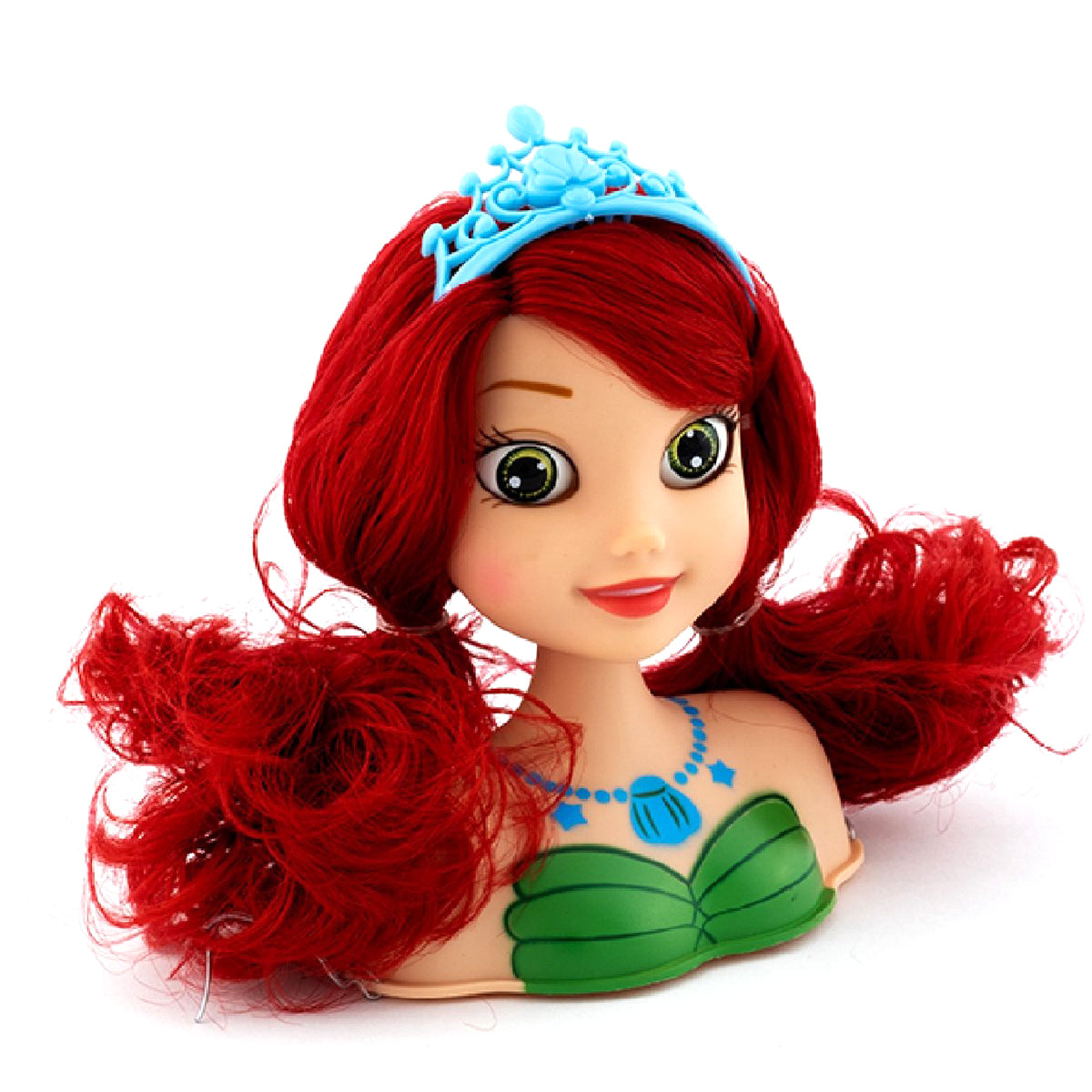 <tc>Ariko</tc> Tête de coiffure - Tête à coiffer - Cheveux roux - 11 parties - avec couronne et miroir