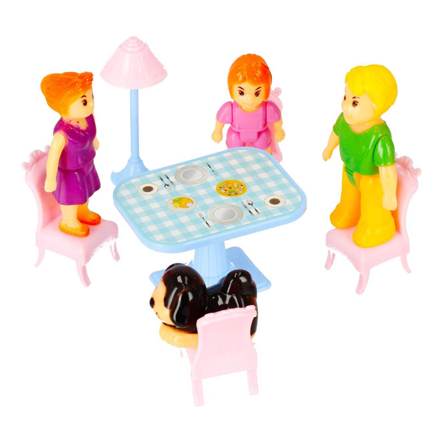 Ariko Poppenhuis My New Home Snow and Ice Series - Medium - Muziek en Licht show - inclusief tuinmap en keuken en slaapkamermeubels - inclusief 2 x AA batterijen van Philips