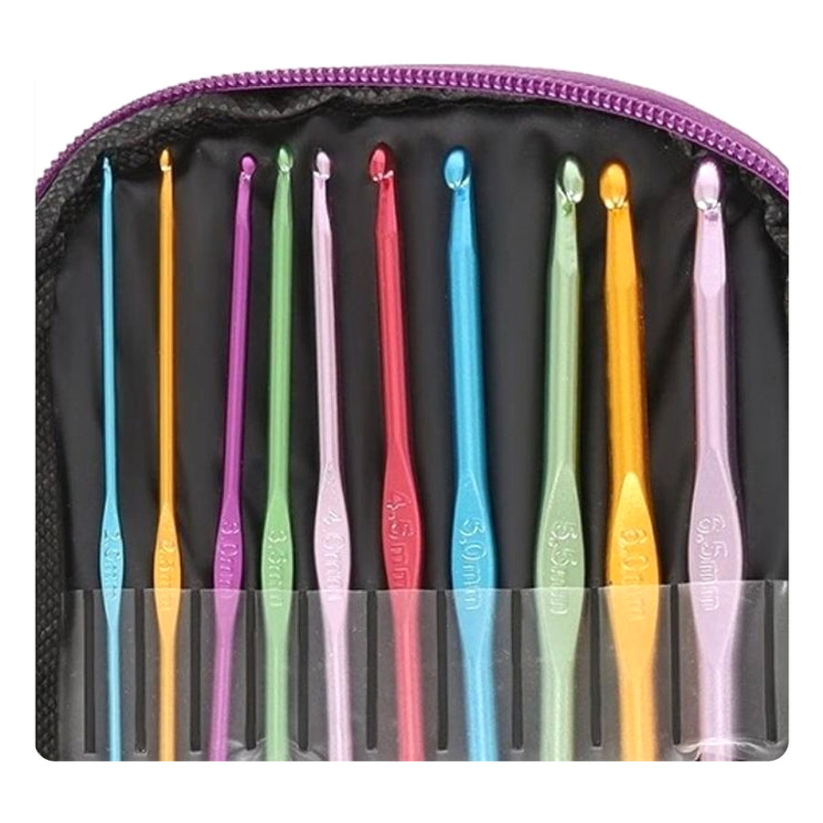 Ariko Haakset XXL Deluxe | 50 delig | in Etui | Ergonomische Haaknaalden set | Breinaald Kit | Anti-slip ergonomische Haaknaaldenset | Haak & Brei accessoires | Paars