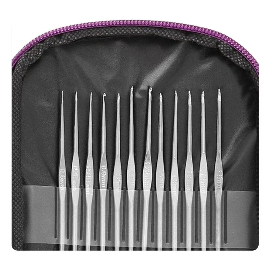 Ariko Haakset XXL Deluxe | 50 delig | in Etui | Ergonomische Haaknaalden set | Breinaald Kit | Anti-slip ergonomische Haaknaaldenset | Haak & Brei accessoires | Paars