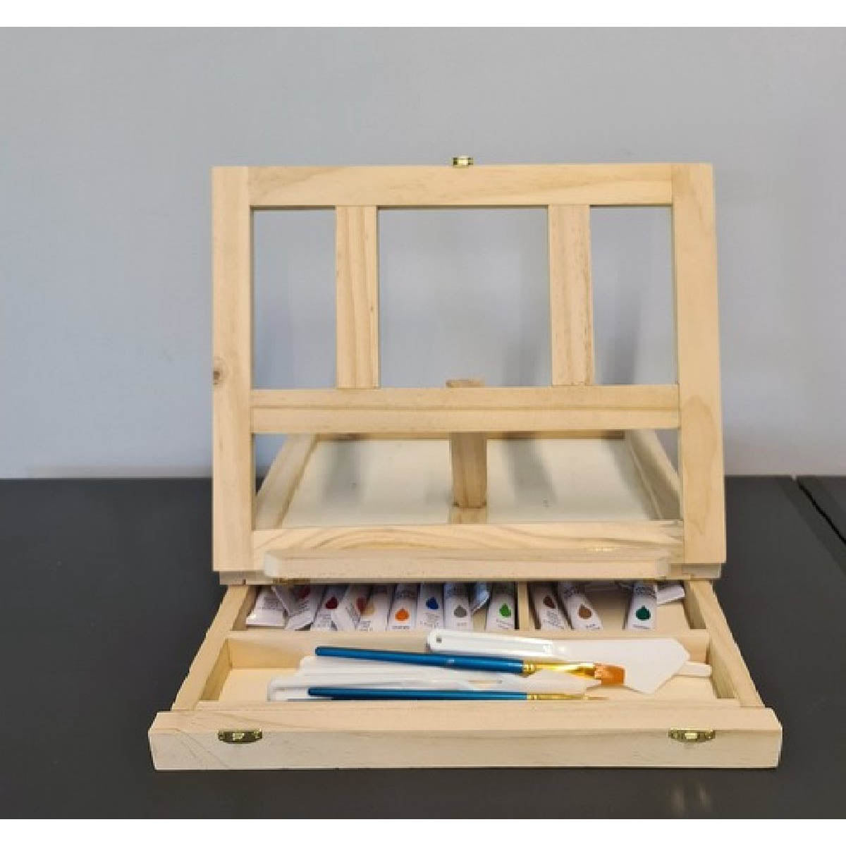 <tc>Ariko</tc> Portable Wooden Easel - Drawing Case - Table Easel - Drawing Set - Portable Easel - 46 Pieces