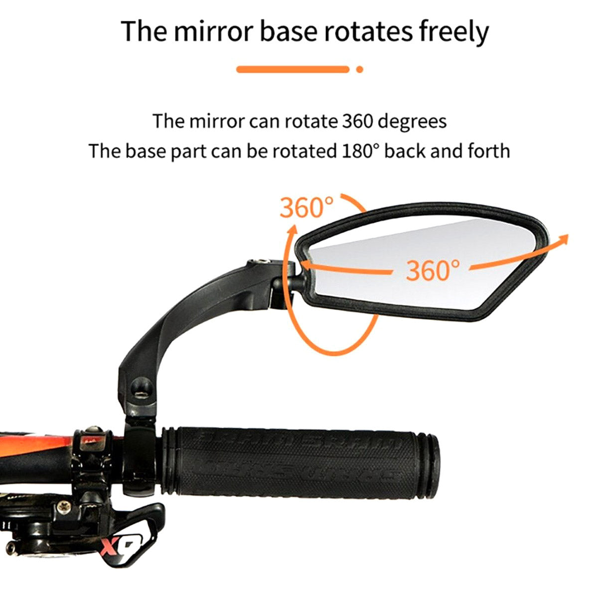 2 pieces - Bicycle mirror - E-bike - Adjustable Left and Right - Ebike - Set of 2 - Black