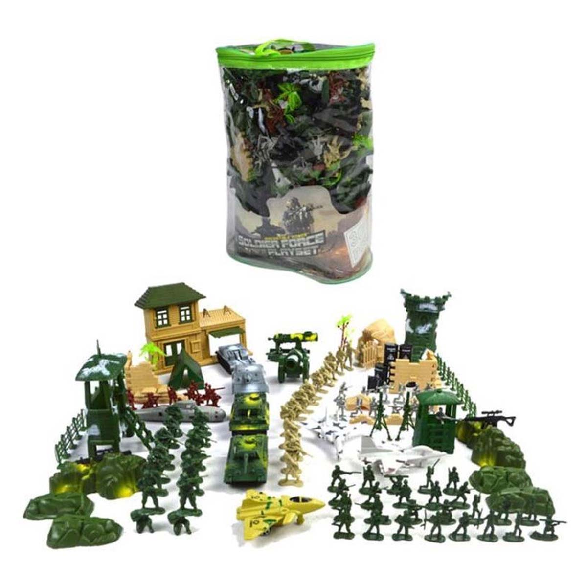 Ariko XXL Army Spielset 300 Teile | Beinhaltet Panzer, Flugzeuge und Gebäude | Soldatenspielzeug | Soldatenset | | Streitkräfte