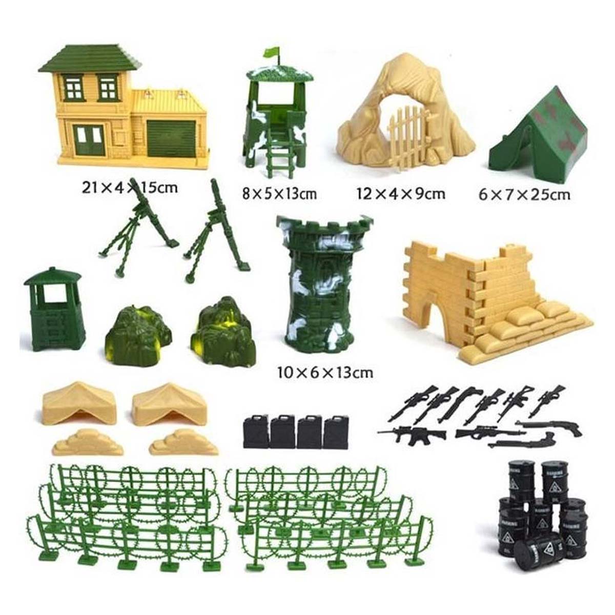 Ariko XXL Army Spielset 300 Teile | Beinhaltet Panzer, Flugzeuge und Gebäude | Soldatenspielzeug | Soldatenset | | Streitkräfte